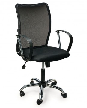 Кресло BRABIX "Spring MG-308" (хром, ткань черная) 531403 в Нижнем Тагиле - nizhniy-tagil.ok-mebel.com | фото