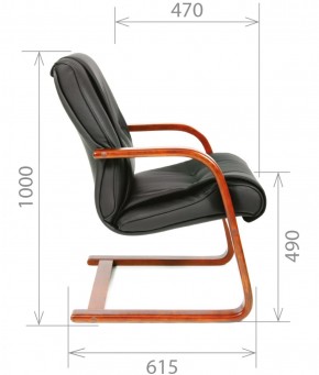 Кресло для посетителя CHAIRMAN  653 V (Кожа) Черное в Нижнем Тагиле - nizhniy-tagil.ok-mebel.com | фото 5