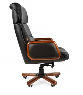 Кресло для руководителя CHAIRMAN 417 (Натуральная кожа) Черное в Нижнем Тагиле - nizhniy-tagil.ok-mebel.com | фото 3