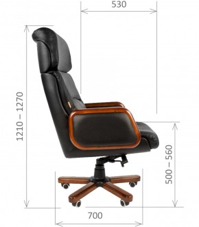 Кресло для руководителя CHAIRMAN 417 (Натуральная кожа) Черное в Нижнем Тагиле - nizhniy-tagil.ok-mebel.com | фото 5