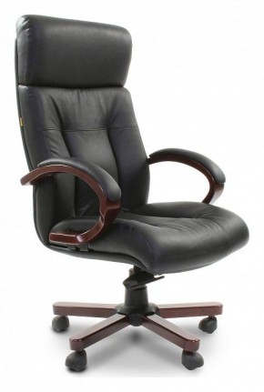 Кресло для руководителя Chairman 421 черный/орех темный, черный в Нижнем Тагиле - nizhniy-tagil.ok-mebel.com | фото 1