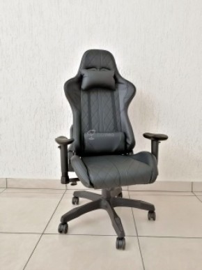 Кресло геймерское Barneo K-52 (черная экокожа черные вставки) в Нижнем Тагиле - nizhniy-tagil.ok-mebel.com | фото