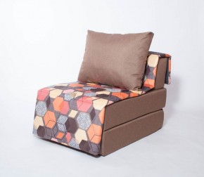 Кресло-кровать бескаркасное Харви (коричневый-геометрия браун) в Нижнем Тагиле - nizhniy-tagil.ok-mebel.com | фото