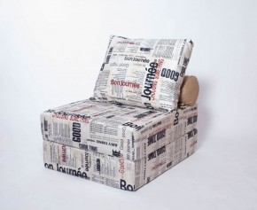 Кресло-кровать-пуф бескаркасное Прайм (Газета) в Нижнем Тагиле - nizhniy-tagil.ok-mebel.com | фото