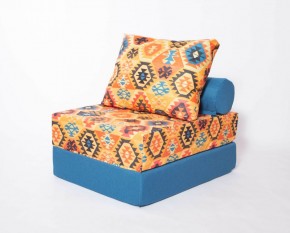 Кресло-кровать-пуф бескаркасное Прайм (мехико желтый-морская волна) в Нижнем Тагиле - nizhniy-tagil.ok-mebel.com | фото