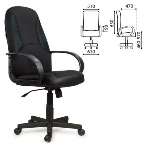 Кресло офисное BRABIX "City EX-512" (кожзам черный, ткань черная) 531407 в Нижнем Тагиле - nizhniy-tagil.ok-mebel.com | фото 2