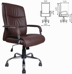 Кресло офисное BRABIX "Space EX-508" (экокожа, хром, коричневое) 531164 в Нижнем Тагиле - nizhniy-tagil.ok-mebel.com | фото 4