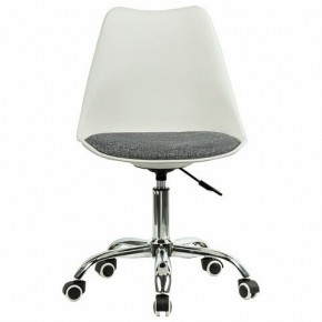 Кресло стул BRABIX "Eames MG-310 CH", хром, пластик белый, ткань серая, 532924 в Нижнем Тагиле - nizhniy-tagil.ok-mebel.com | фото