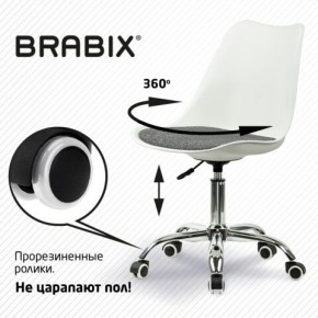 Кресло стул BRABIX "Eames MG-310 CH", хром, пластик белый, ткань серая, 532924 в Нижнем Тагиле - nizhniy-tagil.ok-mebel.com | фото 7