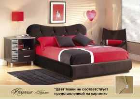 Кровать 1400 Феодосия со стразами в к/з "Классик 307 коричневый" серия Норма (+основание на опорах) в Нижнем Тагиле - nizhniy-tagil.ok-mebel.com | фото