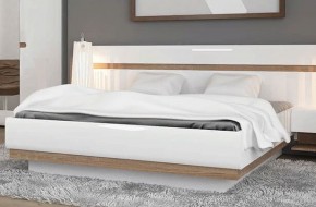 Кровать 160/TYP 92, LINATE ,цвет белый/сонома трюфель в Нижнем Тагиле - nizhniy-tagil.ok-mebel.com | фото 2