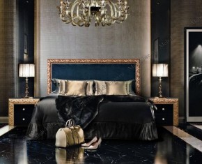 Кровать 2-х спальная (1,8 м) Тиффани Premium черная/золото с мягким элементом (Антрацит) с подъемным механизмом (ТФКР180-3[3](П) в Нижнем Тагиле - nizhniy-tagil.ok-mebel.com | фото 2