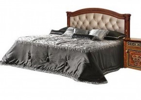 Кровать 2-х спальная с мягким изголовьем без изножья Карина-3 орех (К3КР-4[1]) в Нижнем Тагиле - nizhniy-tagil.ok-mebel.com | фото