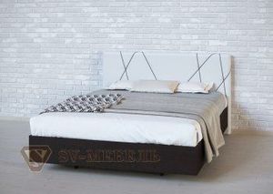 Кровать 1600 двойная №1 изголовье Абстракция в Нижнем Тагиле - nizhniy-tagil.ok-mebel.com | фото 3