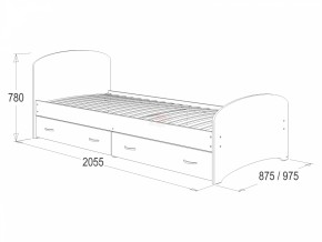 Кровать-6 одинарная с 2-мя ящиками (900*2000) в Нижнем Тагиле - nizhniy-tagil.ok-mebel.com | фото 2