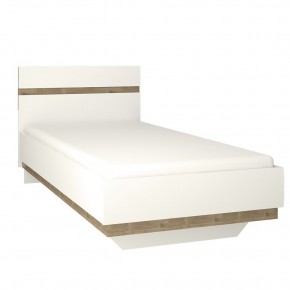 Кровать 90/TYP 90, LINATE ,цвет белый/сонома трюфель в Нижнем Тагиле - nizhniy-tagil.ok-mebel.com | фото