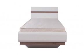 Кровать 90/TYP 90, LINATE ,цвет белый/сонома трюфель в Нижнем Тагиле - nizhniy-tagil.ok-mebel.com | фото 2