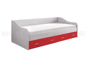 ВЕГА АЛФАВИТ Кровать 900 с настилом ЛДСП (Белый/Красный) в Нижнем Тагиле - nizhniy-tagil.ok-mebel.com | фото