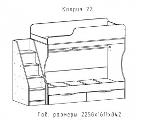 КАПРИЗ-22 Кровать двухъярусная 800 настил ЛДСП в Нижнем Тагиле - nizhniy-tagil.ok-mebel.com | фото 2