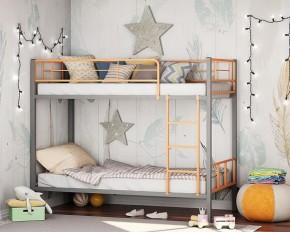 Кровать двухъярусная "Севилья-2.01 комбо" Серый/Оранжевый в Нижнем Тагиле - nizhniy-tagil.ok-mebel.com | фото