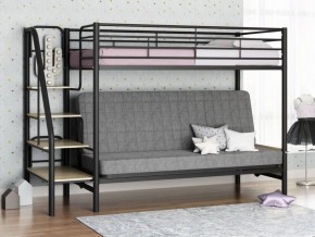 Кровать двухъярусная с диваном "Мадлен-3" (Черный/Серый) в Нижнем Тагиле - nizhniy-tagil.ok-mebel.com | фото