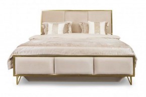Кровать Lara 1600 с мягким изголовьем + основание (бежевый глянец) в Нижнем Тагиле - nizhniy-tagil.ok-mebel.com | фото 2