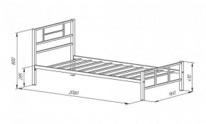 Кровать металлическая "Кадис 900х1900" Белый в Нижнем Тагиле - nizhniy-tagil.ok-mebel.com | фото 2