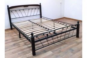 Кровать "Муза 1" КМД10  Черная (1400*2000) (ножки-шоколад) с коваными изделиями в Нижнем Тагиле - nizhniy-tagil.ok-mebel.com | фото 3