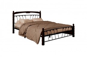 Кровать "Муза 1" КМД10  Черная (1600*2000) (ножки-шоколад) с коваными изделиями в Нижнем Тагиле - nizhniy-tagil.ok-mebel.com | фото 2