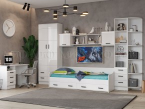 ВЕГА NEW Кровать 900 с настилом ЛДСП (Белый глянец/белый) в Нижнем Тагиле - nizhniy-tagil.ok-mebel.com | фото 2