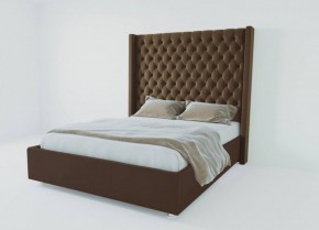 Кровать Версаль ЛЮКС с ПМ 1200 (экокожа коричневая) в Нижнем Тагиле - nizhniy-tagil.ok-mebel.com | фото