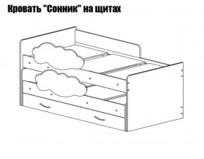 Кровать выкатная Соник на щитах (800*1600) с бортиком + ящик в Нижнем Тагиле - nizhniy-tagil.ok-mebel.com | фото 2