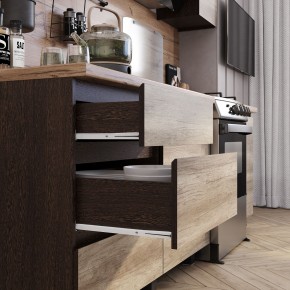 Кухня Энигма 1.6 м (венге/дуб каньон) в Нижнем Тагиле - nizhniy-tagil.ok-mebel.com | фото 2
