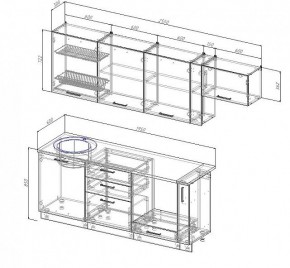 Кухонный гарнитур Антрацит 2550 (Стол. 38мм) в Нижнем Тагиле - nizhniy-tagil.ok-mebel.com | фото 3