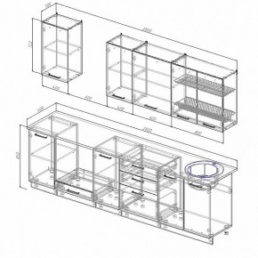 Кухонный гарнитур Антрацит 2800 (Стол. 26мм) в Нижнем Тагиле - nizhniy-tagil.ok-mebel.com | фото 2