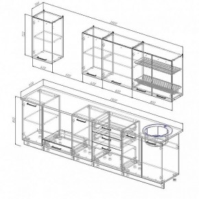 Кухонный гарнитур Антрацит 2800 (Стол. 38мм) в Нижнем Тагиле - nizhniy-tagil.ok-mebel.com | фото 3
