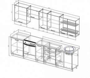 Кухонный гарнитур Антрацит 3000 (Стол. 26мм) в Нижнем Тагиле - nizhniy-tagil.ok-mebel.com | фото 2