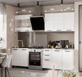 Кухонный гарнитур "Дина" 2.0 м (белый/белый глянец) в Нижнем Тагиле - nizhniy-tagil.ok-mebel.com | фото