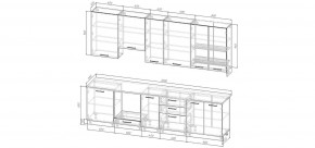 Кухонный гарнитур Смоки 3000 h950 (Стол. 38 мм) в Нижнем Тагиле - nizhniy-tagil.ok-mebel.com | фото 2