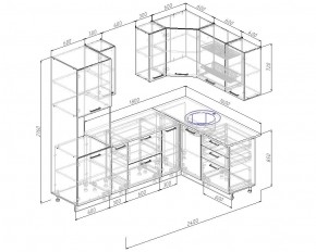 Кухонный гарнитур угловой Графика 2400х1600 (Стол. 38мм) в Нижнем Тагиле - nizhniy-tagil.ok-mebel.com | фото 2