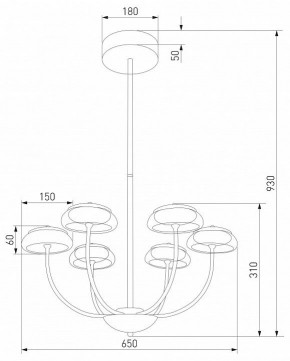 Люстра на штанге Eurosvet Fungo 50388 LED черный в Нижнем Тагиле - nizhniy-tagil.ok-mebel.com | фото 4