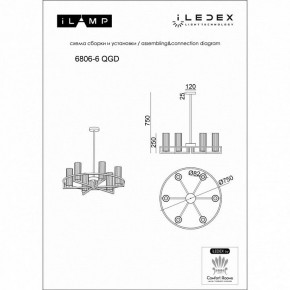 Люстра на штанге iLamp Evolution 6806-6 QGD в Нижнем Тагиле - nizhniy-tagil.ok-mebel.com | фото 2