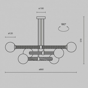Люстра на штанге Maytoni Teatro MOD287PL-06BS в Нижнем Тагиле - nizhniy-tagil.ok-mebel.com | фото 3