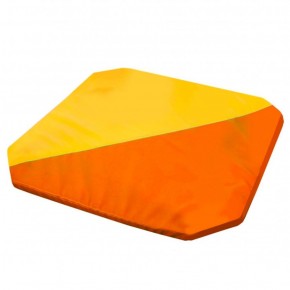 Мат гимнастический 1,3x1,3x0,05м складной скошенные углы цв.оранжевый-желтый в Нижнем Тагиле - nizhniy-tagil.ok-mebel.com | фото