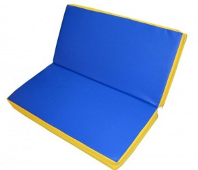 Мат гимнастический 1х1х0,08м складной цв. синий-желтый в Нижнем Тагиле - nizhniy-tagil.ok-mebel.com | фото