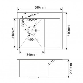 Мойка HD5851L MELANA ProfLine 3,0/200 САТИН врезная прямоугольная с коландером HD5851L в Нижнем Тагиле - nizhniy-tagil.ok-mebel.com | фото 2