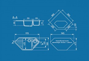 Мойка кухонная ULGRAN U-409 (970*500) в Нижнем Тагиле - nizhniy-tagil.ok-mebel.com | фото 2