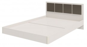 Парус Кровать 1600 на щитах (Белый/Графит) в изголовье 5 декор. квадрата в Нижнем Тагиле - nizhniy-tagil.ok-mebel.com | фото