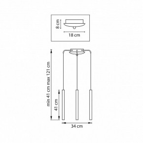 Подвесная люстра Lightstar Tubo L3T747243 в Нижнем Тагиле - nizhniy-tagil.ok-mebel.com | фото 3