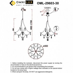 Подвесная люстра Omnilux Perelli OML-29603-30 в Нижнем Тагиле - nizhniy-tagil.ok-mebel.com | фото 10